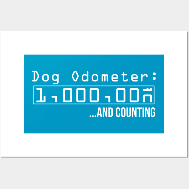 Dog Odometer 1,000,000 and counting - Dark Shirt Version Wall Art by Inugoya